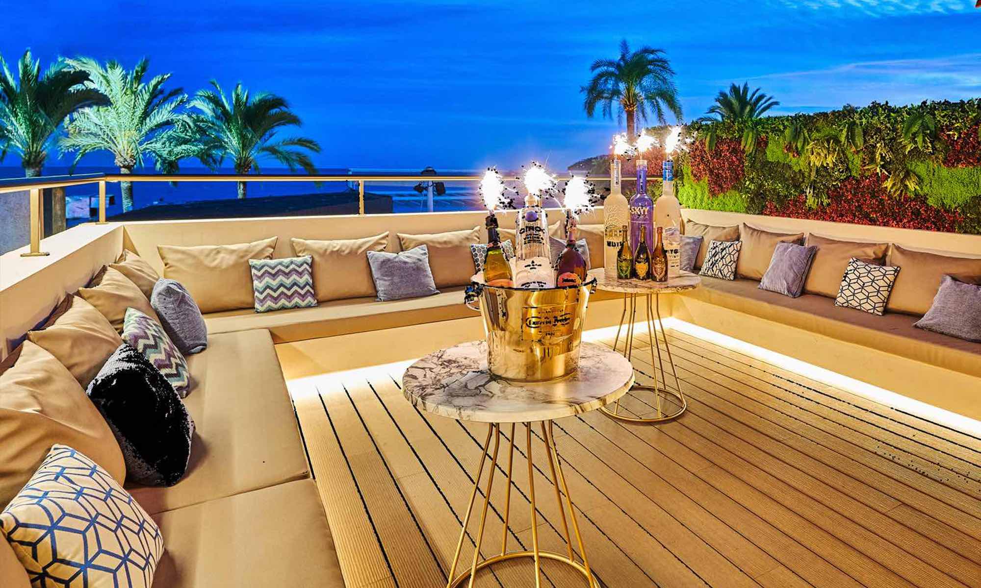 VIP booth at Mavara Lounge in Magaluf